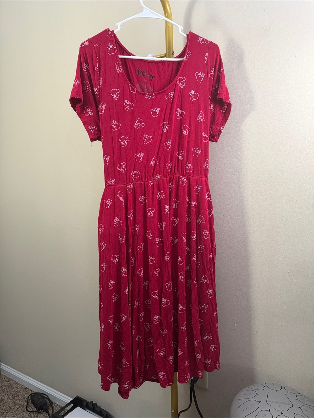 Disney Minnie Mouse Red Scoop-Neck Midi Dress with Pockets 1X Bound